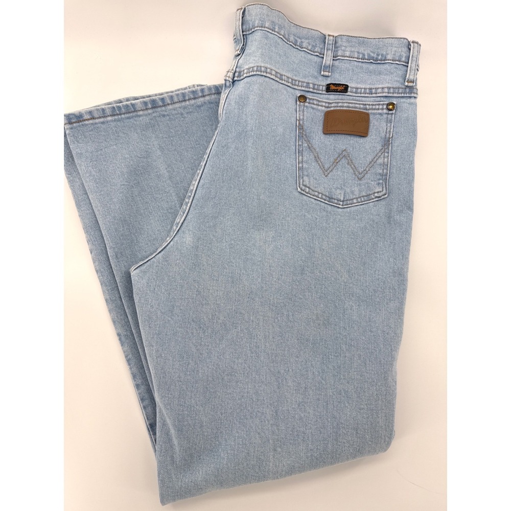 Wrangler (Light Blue) Cowboy Cut Straight Denim Jeans Mens 40 x 30